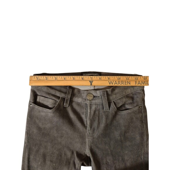 Current/Elliot The Stiletto Suede Leather Pant Jeans Stretchy Gray sz 23-25 $998 - Picture 8 of 12